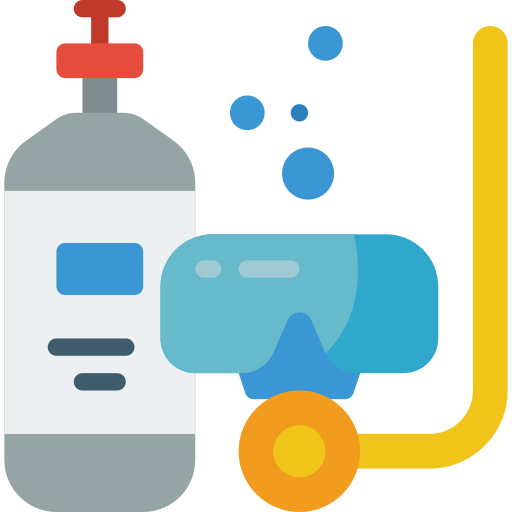 sprzęt do nurkowania Basic Miscellany Flat ikona