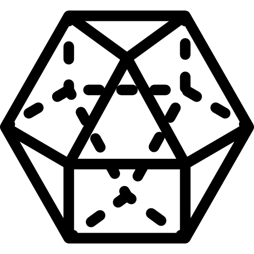 Dodecahedron Pixel Perfect Lineal icon