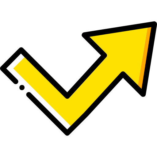 zakrzywiona strzała Basic Miscellany Yellow ikona
