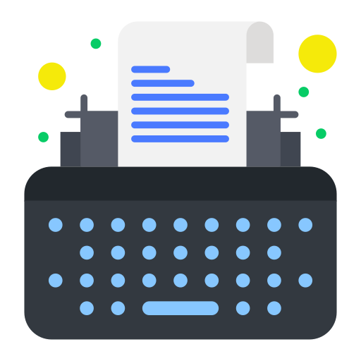 machine à écrire Flatart Icons Flat Icône