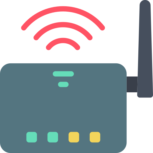 router inalámbrico Basic Miscellany Flat icono
