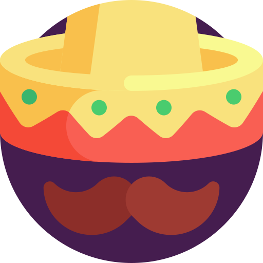 meksykański kapelusz Detailed Flat Circular Flat ikona