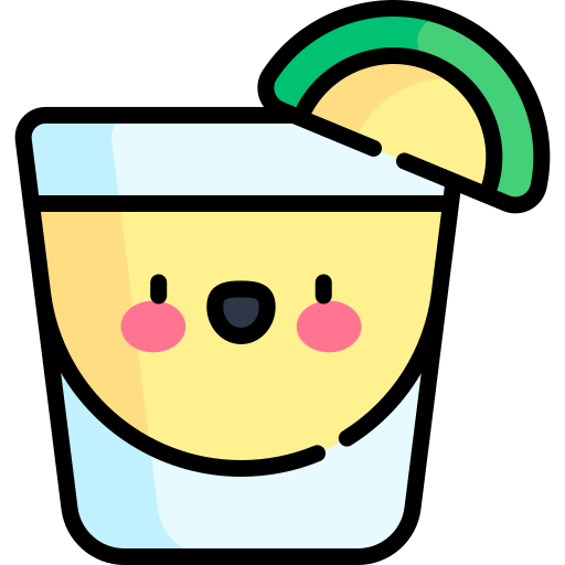 Tequila shot Kawaii Lineal color icon