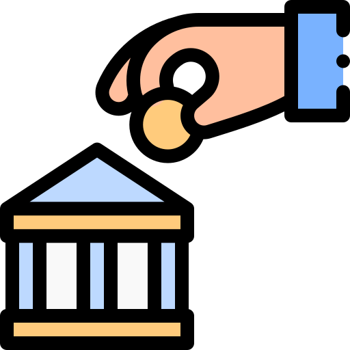銀行 Detailed Rounded Lineal color icon