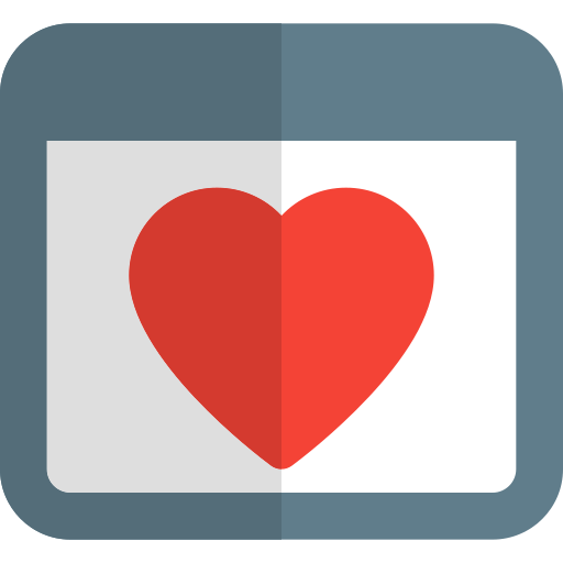 Heart shape Pixel Perfect Flat icon