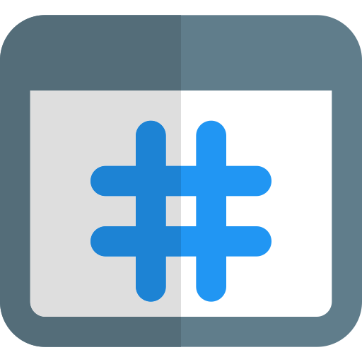 Hashtag Pixel Perfect Flat icon
