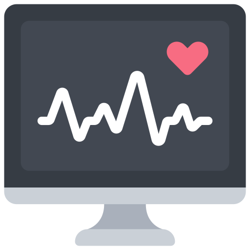 Heart rate monitor Juicy Fish Flat icon