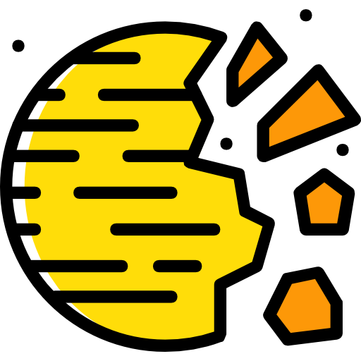 Destroyed planet Basic Miscellany Yellow icon