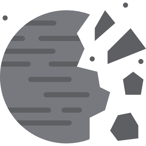 planeta destruido Basic Miscellany Flat icono
