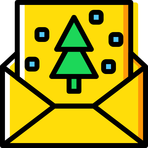 Christmas card Basic Miscellany Yellow icon