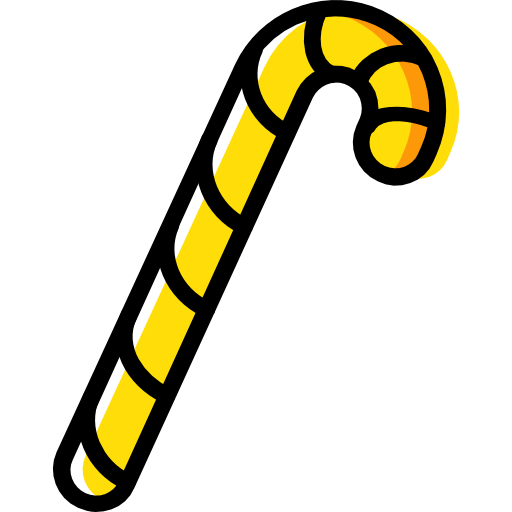 Candy cane Basic Miscellany Yellow icon