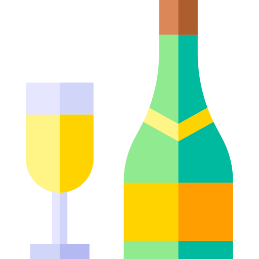 Бокал шампанского Basic Straight Flat иконка