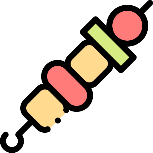 Skewer Detailed Rounded Lineal color icon