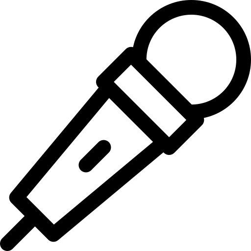 microfoon Basic Rounded Lineal icoon