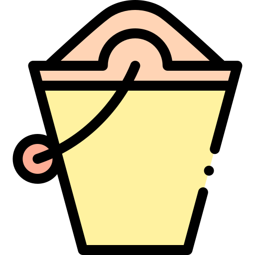 버킷 Detailed Rounded Lineal color icon