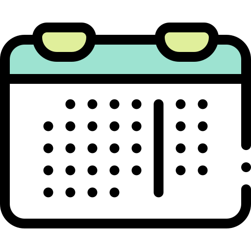 calendario Detailed Rounded Lineal color icono
