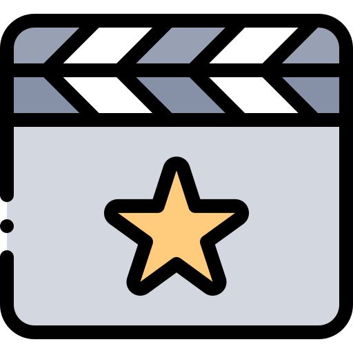 Clapperboard Detailed Rounded Lineal color icon