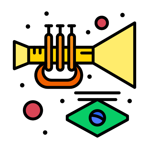 trompeta Flatart Icons Lineal Color icono