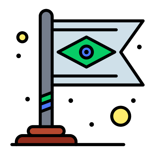 bandera de brasil Flatart Icons Lineal Color icono