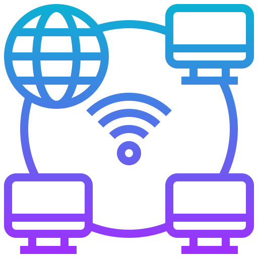 connessione di rete Meticulous Gradient icona