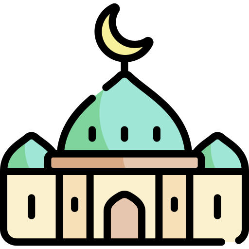 mezquita Kawaii Lineal color icono