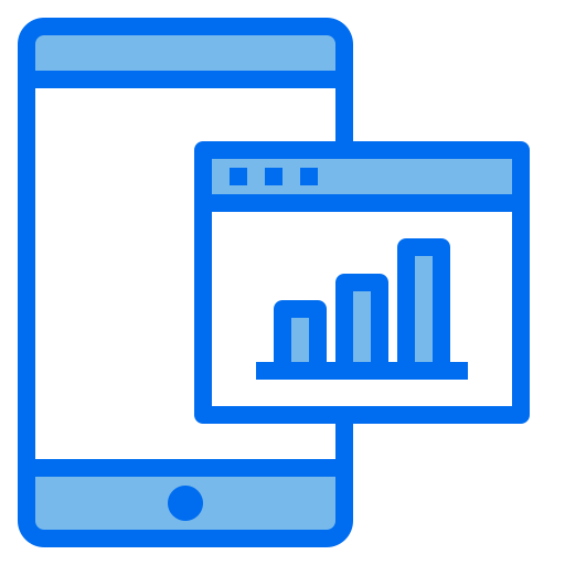 Mobile analytics Payungkead Blue icon