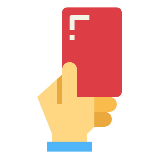 czerwona kartka Smalllikeart Flat ikona
