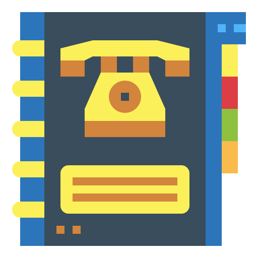 Phone book Smalllikeart Flat icon