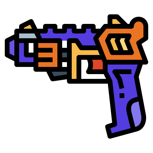 pistolet zabawka Smalllikeart Lineal Color ikona
