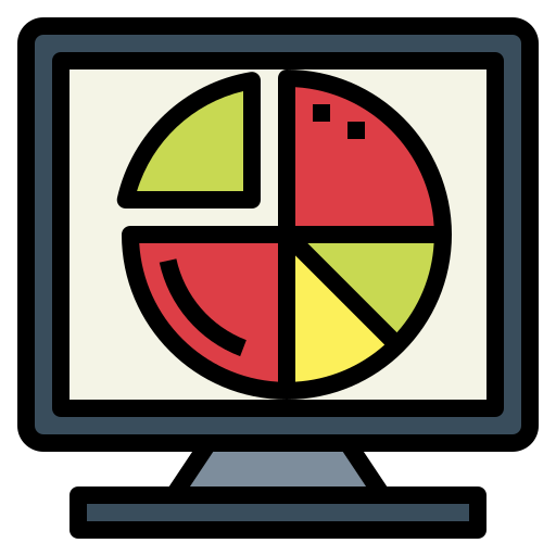 wykres kołowy Smalllikeart Lineal Color ikona