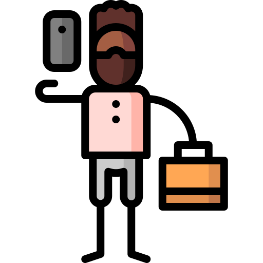 smartphone Puppet Characters Lineal Color icon