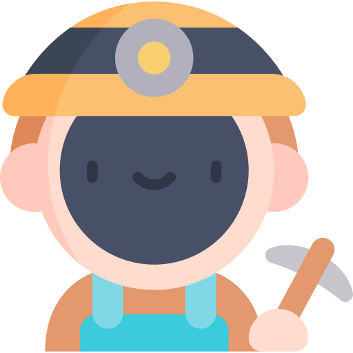 mijnwerker Kawaii Flat icoon