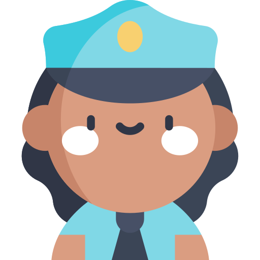 politieagente Kawaii Flat icoon