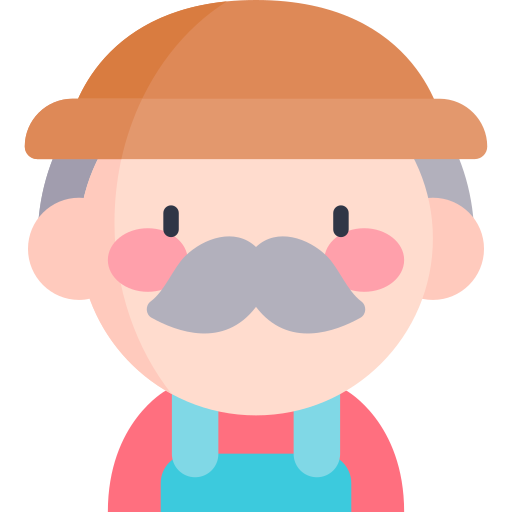 Farmer Kawaii Flat icon