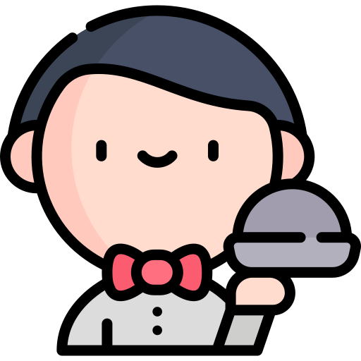 Waiter Kawaii Lineal color icon