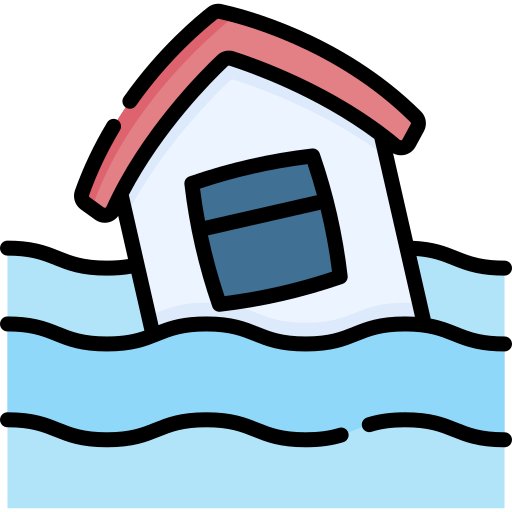 Überflutetes haus Special Lineal color icon