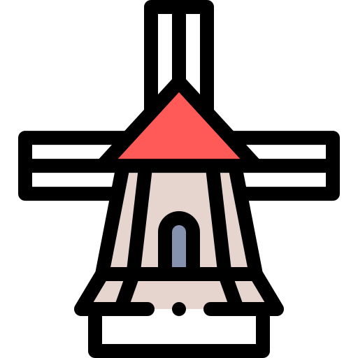 風車 Detailed Rounded Lineal color icon