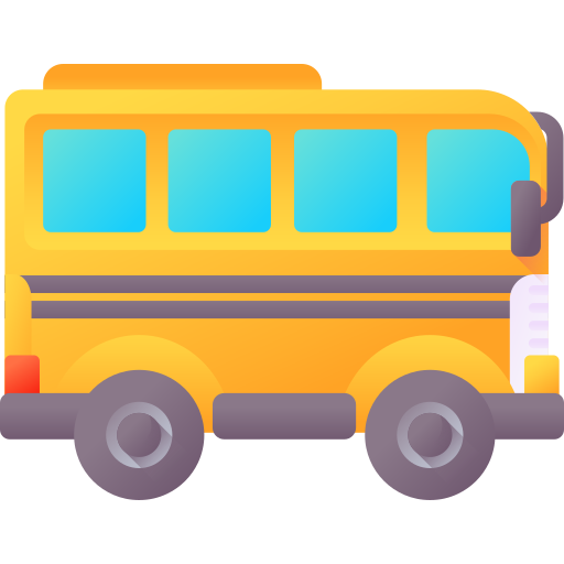 Ônibus escolar 3D Color Ícone