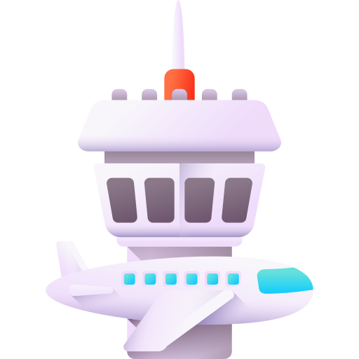 torre del aeropuerto 3D Color icono