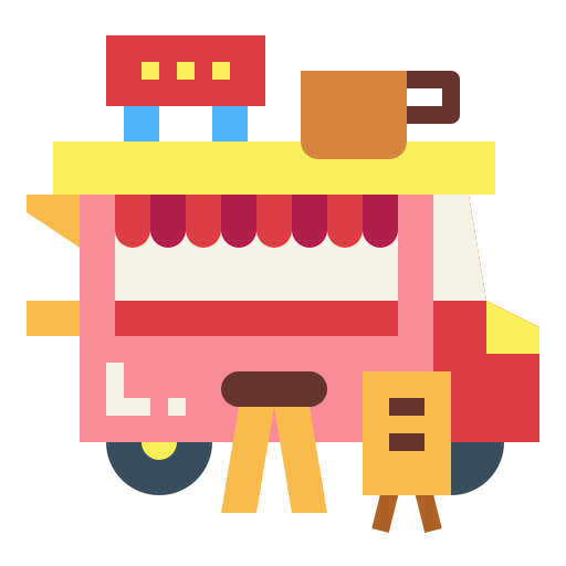 camión de café Smalllikeart Flat icono