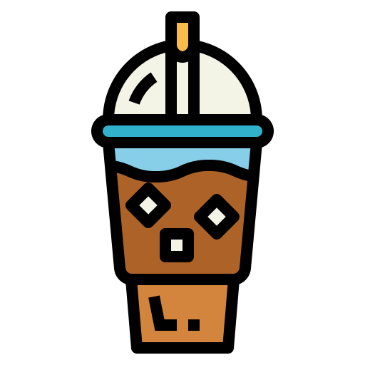 Iced coffee Smalllikeart Lineal Color icon