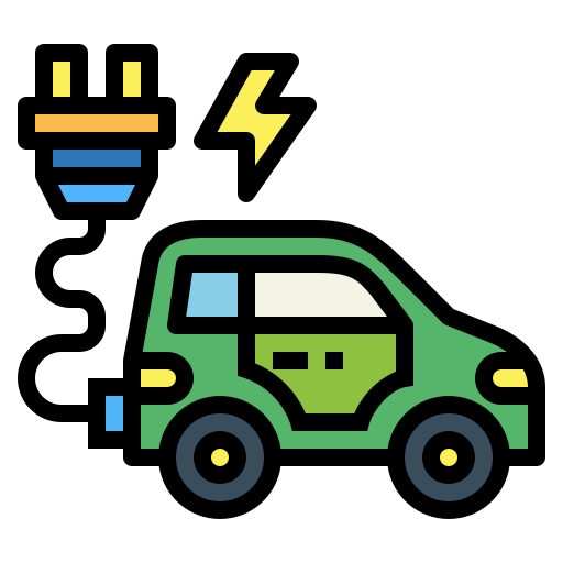 elektrische auto Smalllikeart Lineal Color icoon