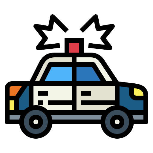 Police car Smalllikeart Lineal Color icon