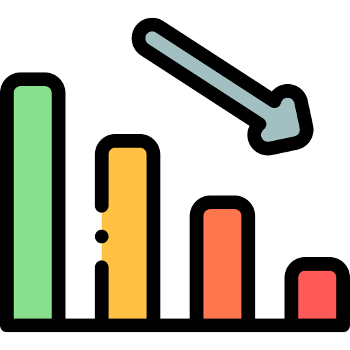 staafdiagram Detailed Rounded Lineal color icoon