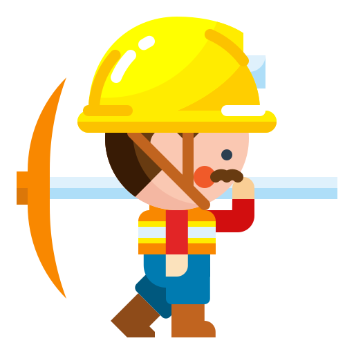 mijnwerker Skyclick Flat icoon