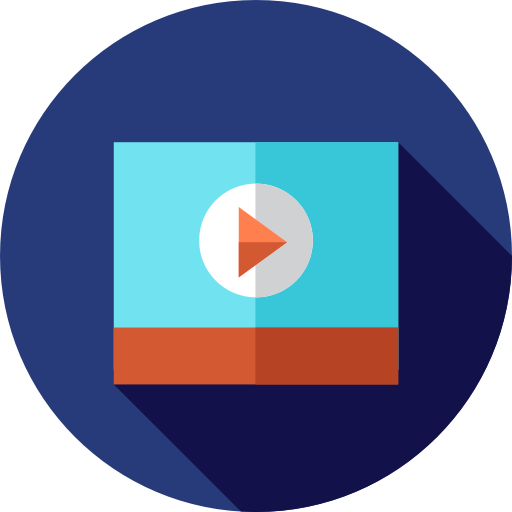 lettore video Flat Circular Flat icona