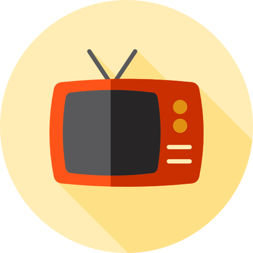 Телевидение Flat Circular Flat иконка