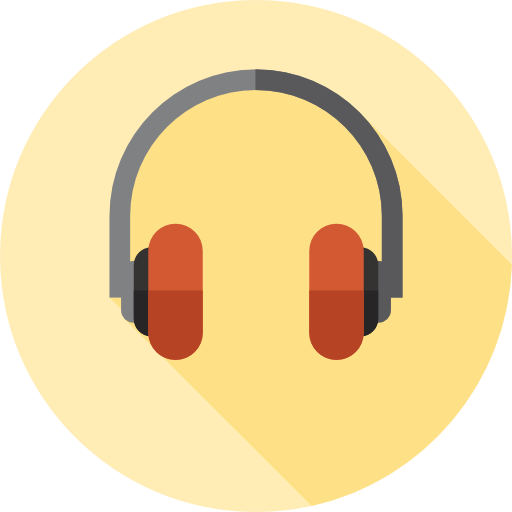 Headphones Flat Circular Flat icon