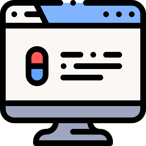 Online pharmacy Detailed Rounded Lineal color icon