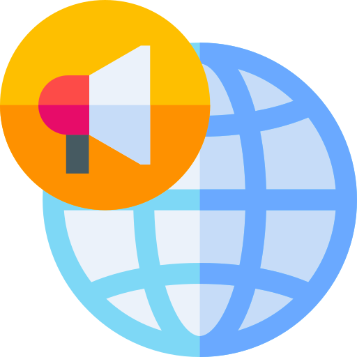 globalny marketing Basic Straight Flat ikona